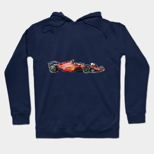 Racing Car in watercolours pattern illustration, Formula 1 watercolours Hoodie